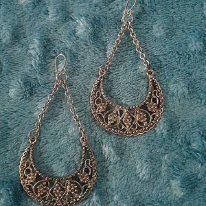 Silver Drop Chandelier Earrings